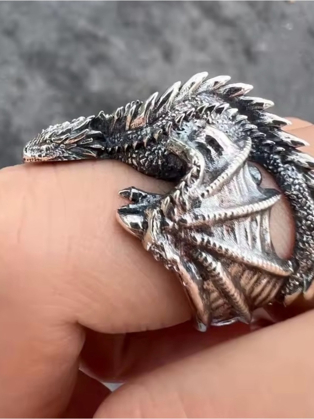 Vintage Gothic Fantasy Adjustable Punk Dragon Ring